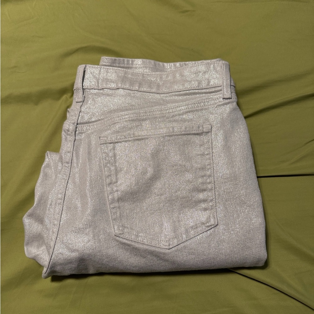 Metallic silver jeans